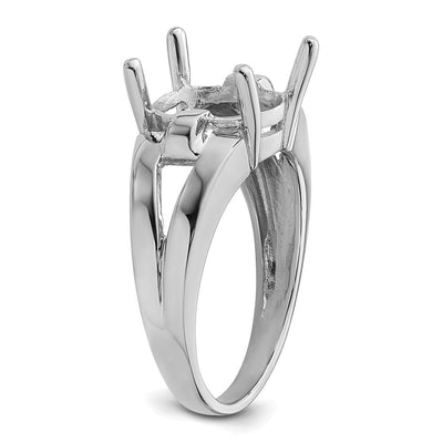 14K White Gold Oval Gemstone Ring Mounting