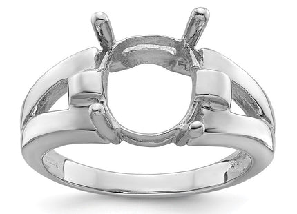 14k White Gold Oval Gemstone Ring Mounting (Style Y4547)