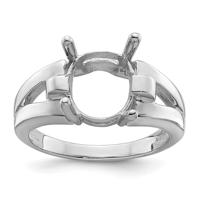 14K white gold oval ring