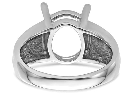14k White Gold Oval Gemstone Ring Mounting (Style Y4549)