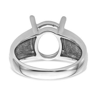 14K White Gold Oval Gemstone Ring Mounting