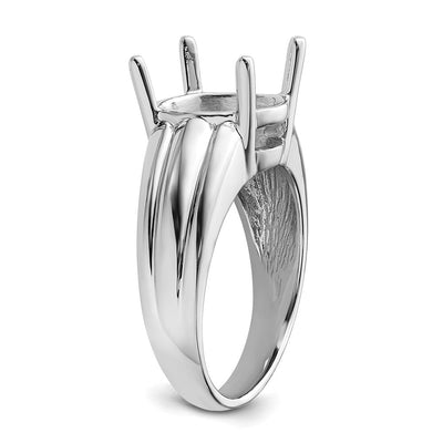 14K White Gold Oval Gemstone Ring Mounting