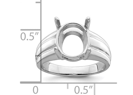 14k White Gold Oval Gemstone Ring Mounting (Style Y4549)
