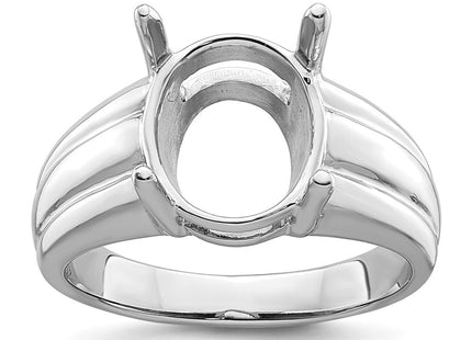 14k White Gold Oval Gemstone Ring Mounting (Style Y4549)