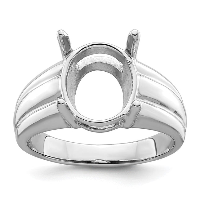 14K white gold oval ring