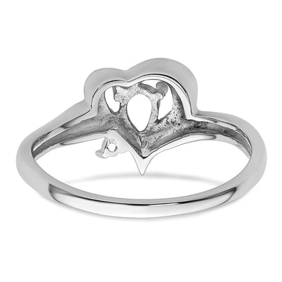 14K White Gold Diamond / Pear Gemstone Ring Mounting