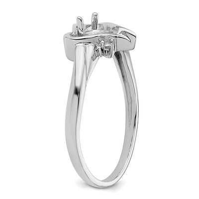 14K White Gold Diamond / Pear Gemstone Ring Mounting