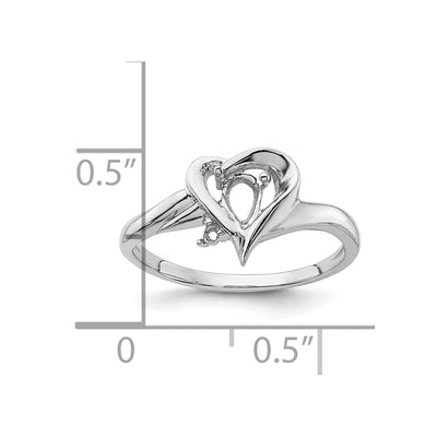 14K White Gold Diamond / Pear Gemstone Ring Mounting