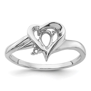 14k White Gold Diamond / Pear Gemstone Ring Mounting (Style Y4560)