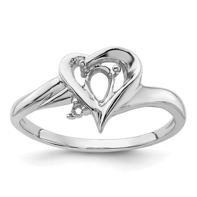 14K White Gold Diamond / Pear Gemstone Ring Mounting
