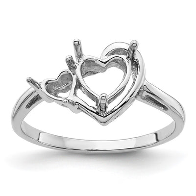 14K white gold heart ring