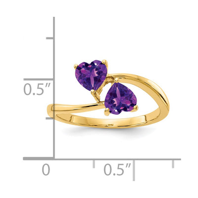 14K Heart Amethyst ring