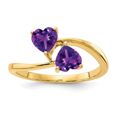 14K Heart Amethyst ring