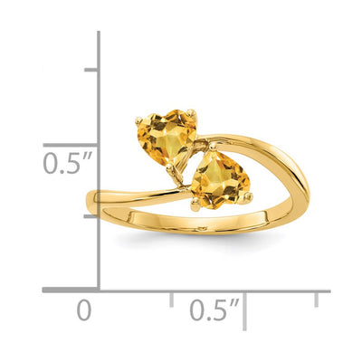 14K Heart Citrine ring