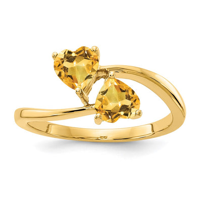 14K Heart Citrine ring