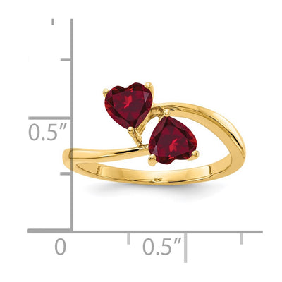 14K Heart Created Ruby ring