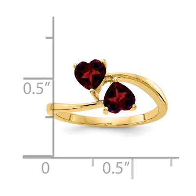 14K Heart Garnet ring