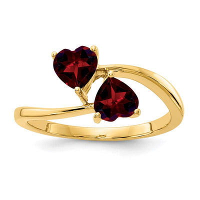 14K Heart Garnet ring