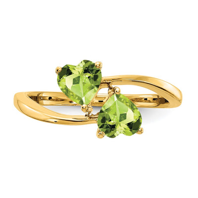 14K Heart Peridot ring