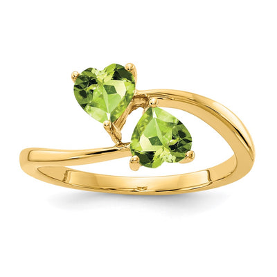 14K Heart Peridot ring