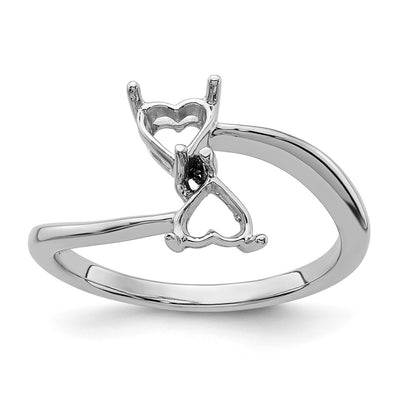 14K white gold heart ring