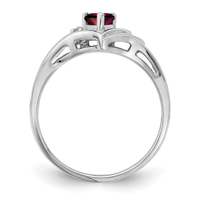 14K White Gold Diamond/ Heart Gemstone Ring Mounting