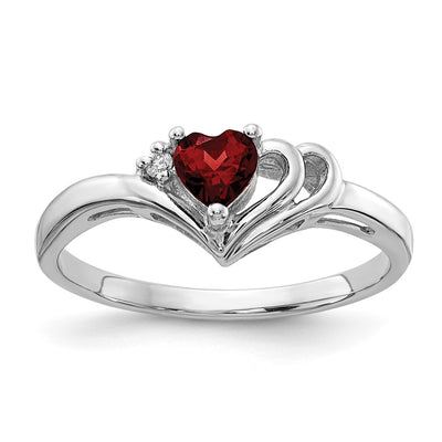 14K white gold diamond heart ring