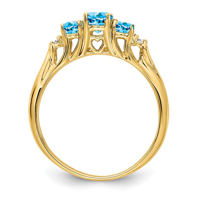 14K Yellow Gold Gemstone & Diamond Ring