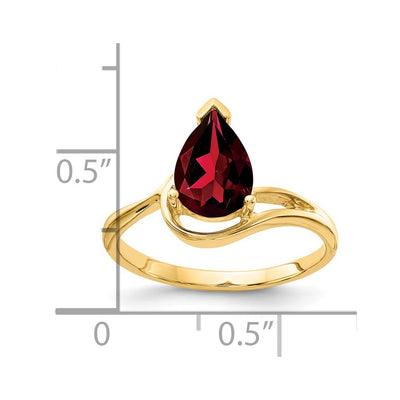 14K Pear Garnet ring