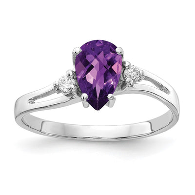 14K white gold diamond ring