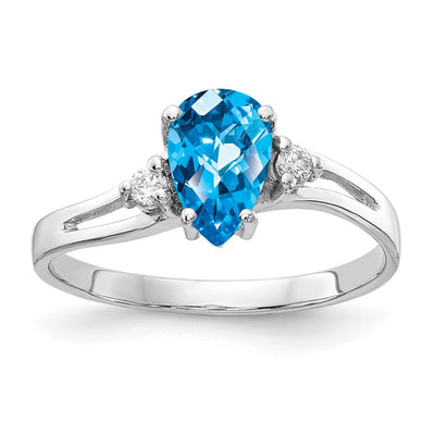 14K white gold diamond ring