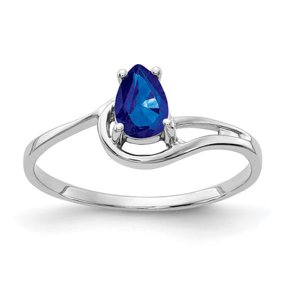 14K white gold sapphire ring