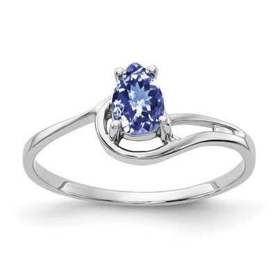 14K white gold tanzanite ring