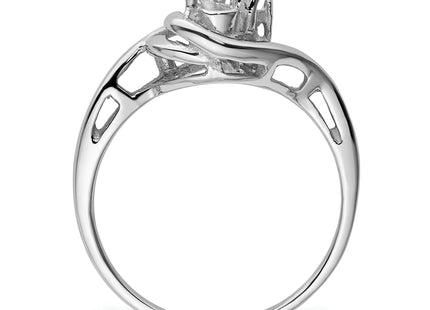 14k White Gold Diamond / Pear Gemstone Ring Mounting