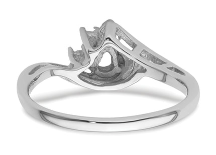 14k White Gold Diamond / Pear Gemstone Ring Mounting