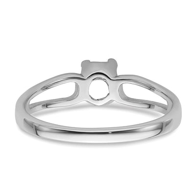 14K White Gold Oval Gemstone Ring Mounting