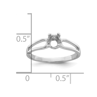 14K White Gold Oval Gemstone Ring Mounting