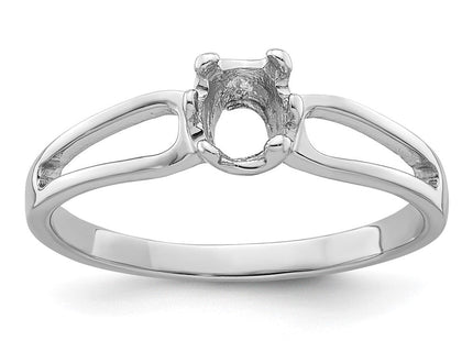 14k White Gold Oval Gemstone Ring Mounting (Style Y4634)
