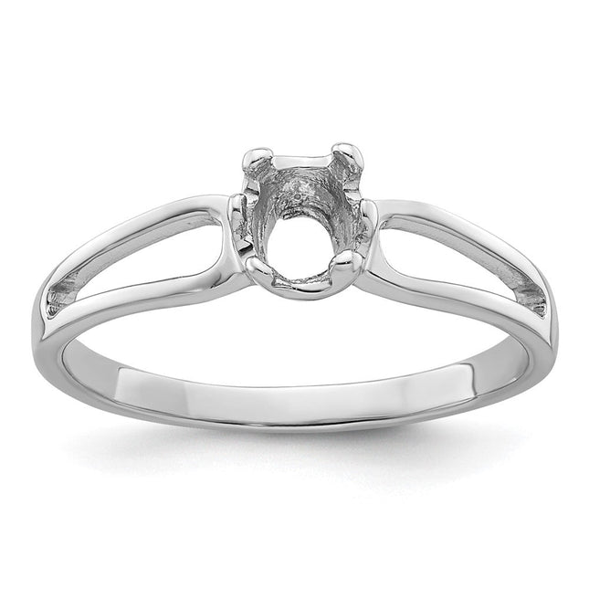 14K white gold oval ring
