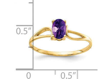 14K 6x4mm Oval Amethyst Bypass Ring, view 3