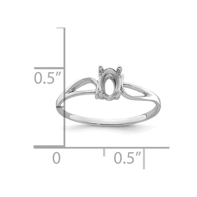 14K White Gold Gemstone Ring Mounting
