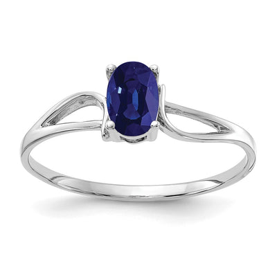 14K white gold sapphire oval ring