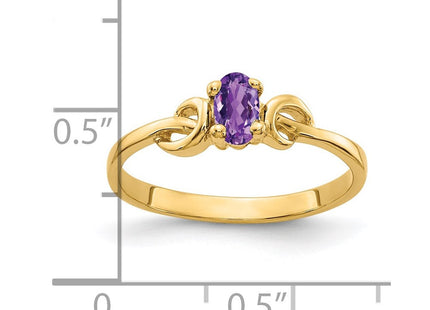 14K 5x3mm Oval Amethyst Knot Ring, view 4