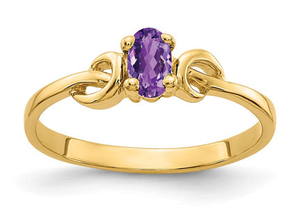 14K 5x3mm Oval Amethyst Knot Ring