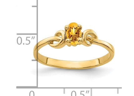 14K 5x3mm Oval Citrine Knot Ring, view 3