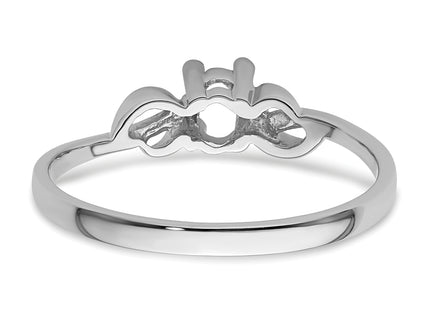 14k White Gold Gemstone Ring Mounting