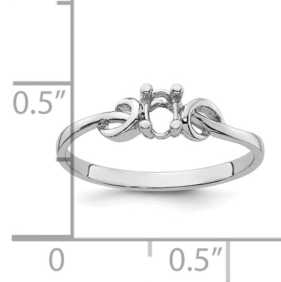 14K White Gold Gemstone Ring Mounting