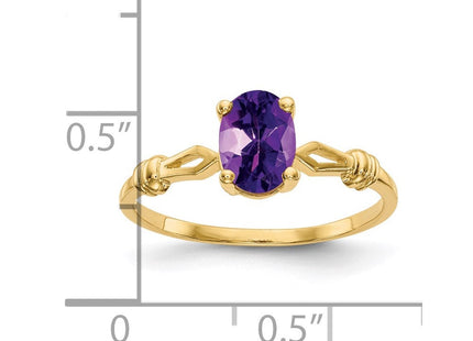 14K 7x5mm Oval Amethyst Knot Ring, view 3
