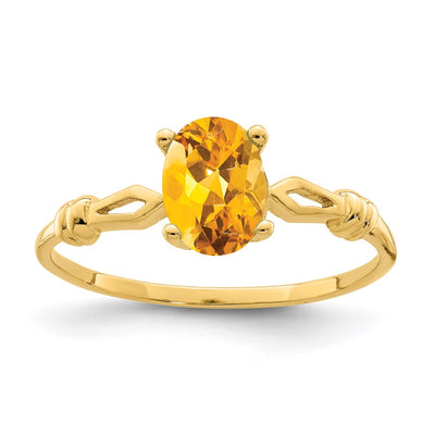 14K Oval Citrine ring