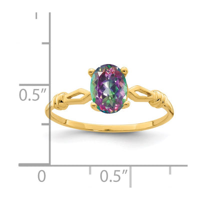 14K Mystic Fire Topaz Polished Ring